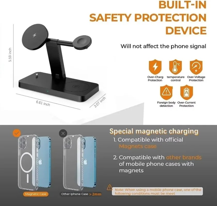 Smartwatch Universal - Cargador Inalámbrico Universal 3 en 1
